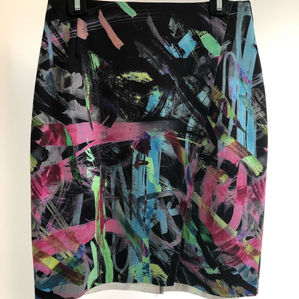 High waisted graffiti pencil skirt